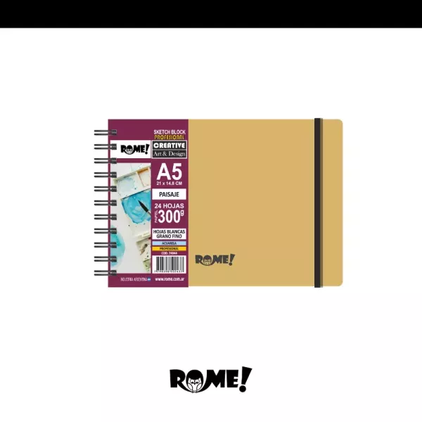 Block dibujo Rome Sketch Block para Acuarela A5 Paisaje