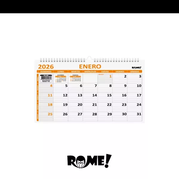 CALENDARIO RO - 35x50 - APAISADO -NARANJA