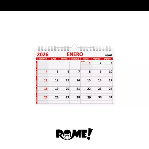 CALENDARIO RO - A6 - APAISADO - ROJO