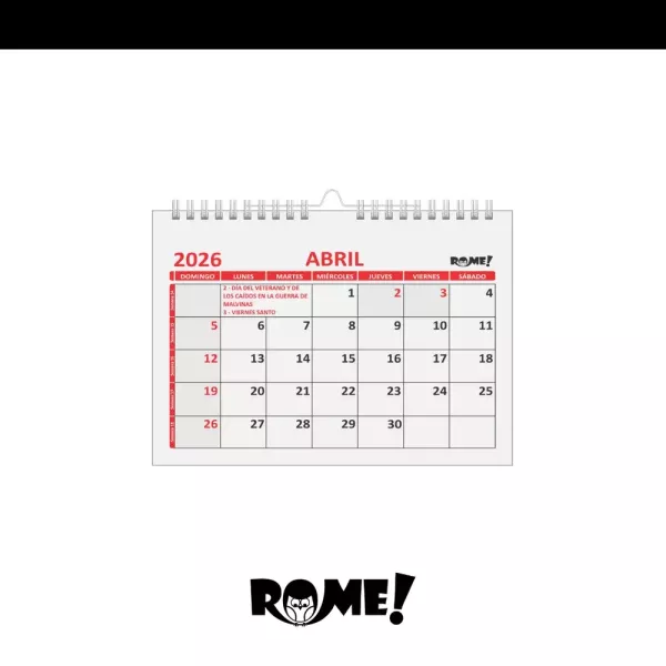 CALENDARIO RO - A7 - APAISADO - ROJO