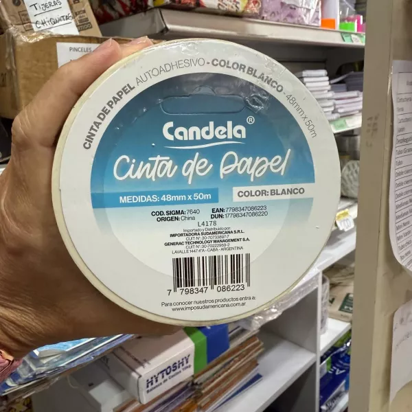 Cinta Adhesiva de Papel Candela 48mm x 50m