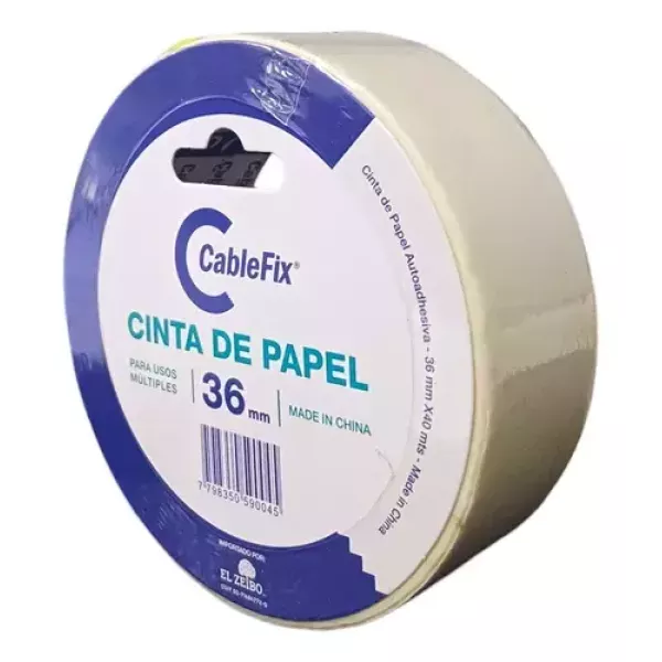 Cinta Adhesiva de Papel cable fix 36mm x 40m