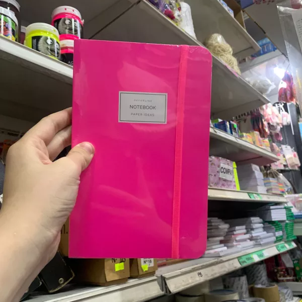 Notebook Decorline 14x24  Hojas Rayadas Fluo