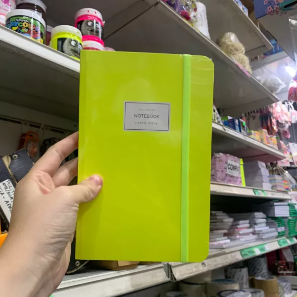 Notebook Decorline 14x24  Hojas Rayadas Fluo