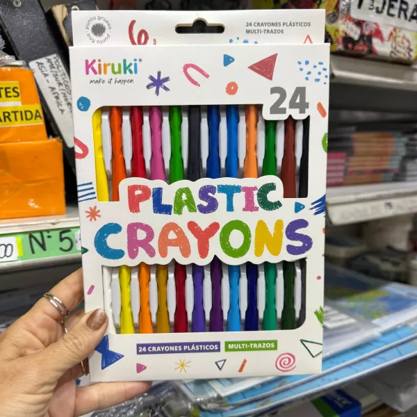 Crayones Kiruki x 24 plástico