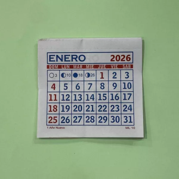 CALENDARIO MENSUAL 2026 DE 8 X 8 CM (ML 10)