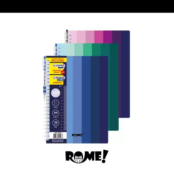 Pack Cuaderno A4 ROME  x120Hjs