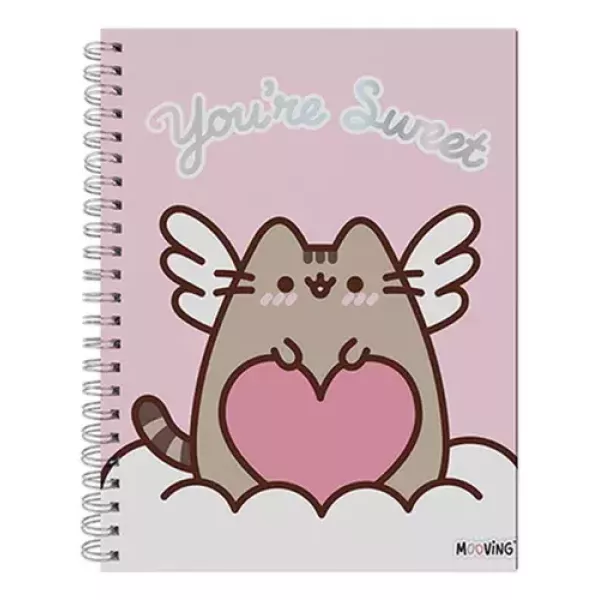 Cuaderno Universitario A4 Tapa Dura Rayado Mooving Pusheen 2025