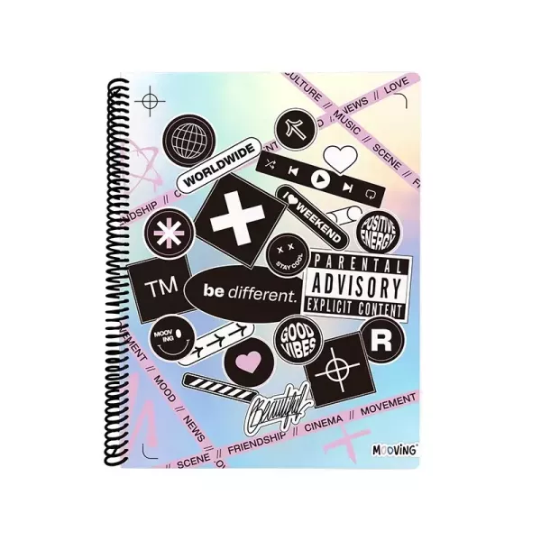 Cuaderno Universitario A4 Tapa Flexible Rayado Mooving Girl Power 2025