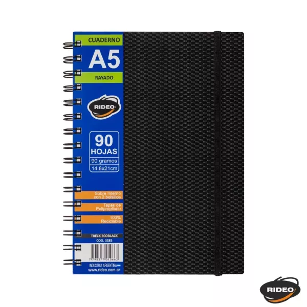 Cuaderno A5 Rideo Ecoblack x90 hojas Rayado