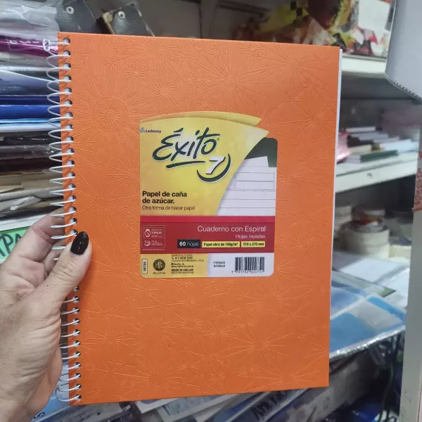 Cuaderno N°7/ABC Éxito Tapa dura x60 hojas Naranja