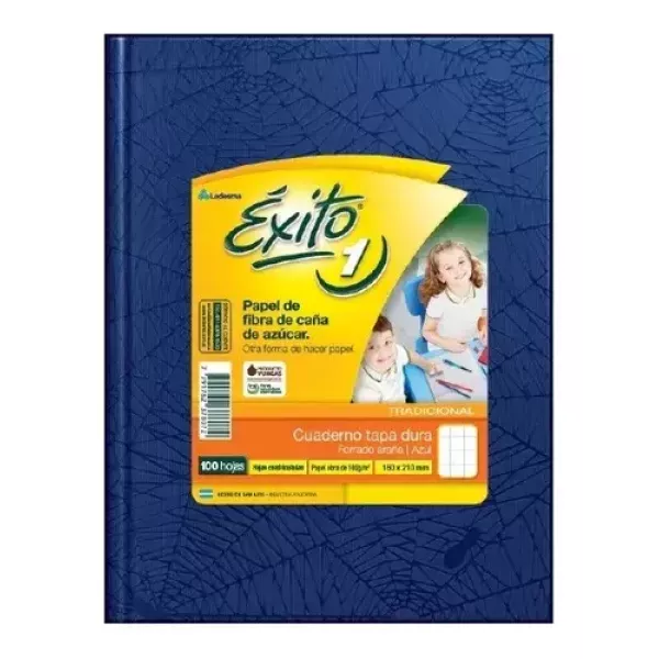 Cuaderno Escolar Éxito Tapa dura x 50hojas Azul