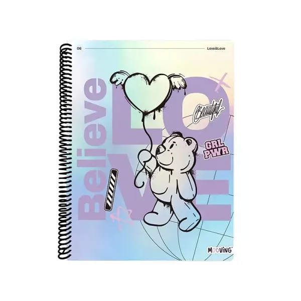 Cuaderno Universitario A4 Tapa Flexible Cuadriculado Mooving Girl Power 2025