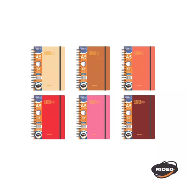 Cuaderno A5 Rideo Summer x 90 hojas Liso
