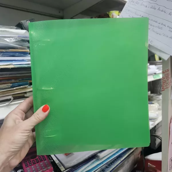 Carpeta Escolar nro 3 aro de 40 Verde Transparente Avios