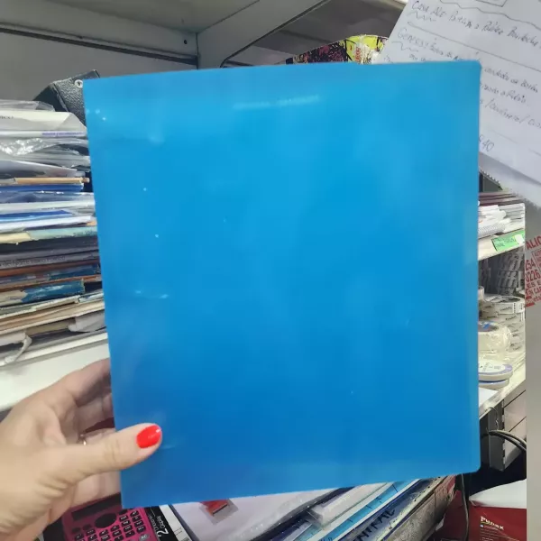 Carpeta Escolar nro 3 aro de 40 Celeste Transparente Avios