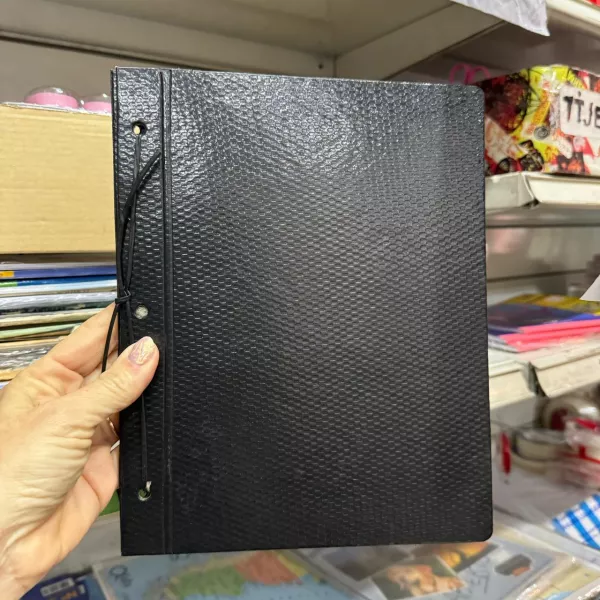 Carpeta Fibra negra dos tapas