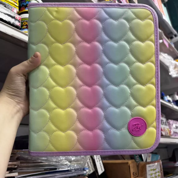 Carpeta con cierre Nro 3 FW PASTEL CORAZONES