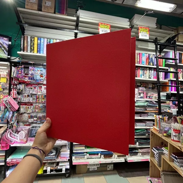 CARPETA THE PEL A4 2 X 40 MM. FORRADA ROJA