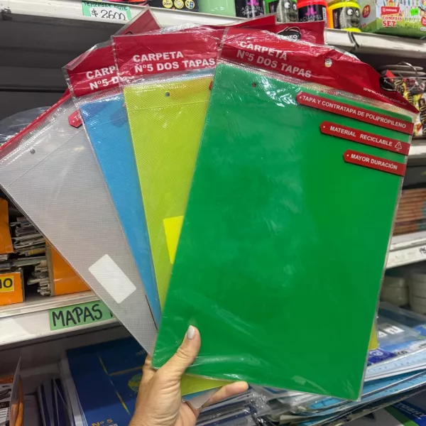 CARPETA - Nº5 DOS TAPAS - LINE - 10 COLORES TRANSLUCIDOS