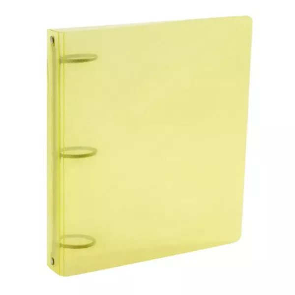 Carpeta Escolar nro 3 aro de 40 Amarilla Transparente Avios