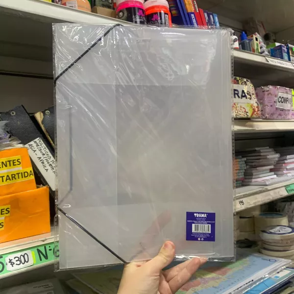 Carpeta 3 solapas con elástico A4 Transparente