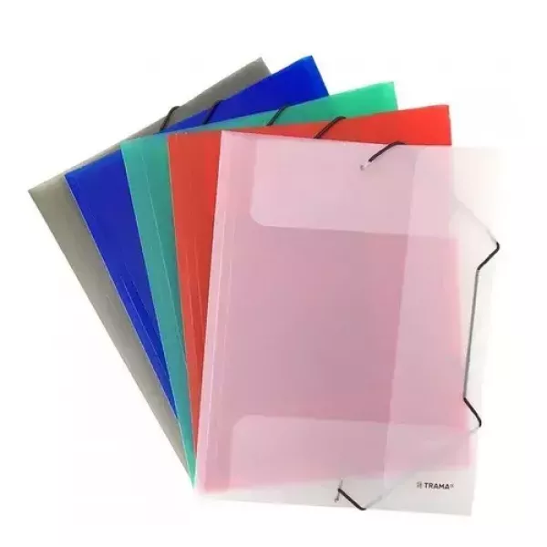 Carpeta 3 solapas con elástico A4 Transparente  Trama