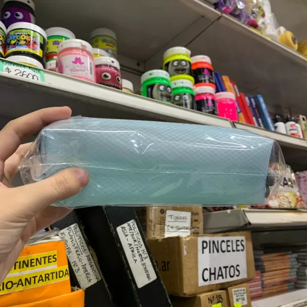 Canopla Eva Tubo Trama Celeste Pastel