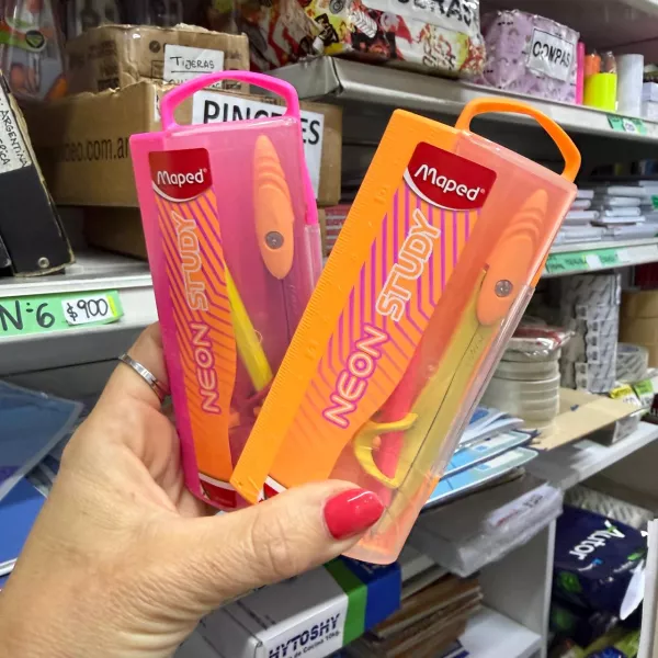 Compás Maped con lápiz en estuch Neón