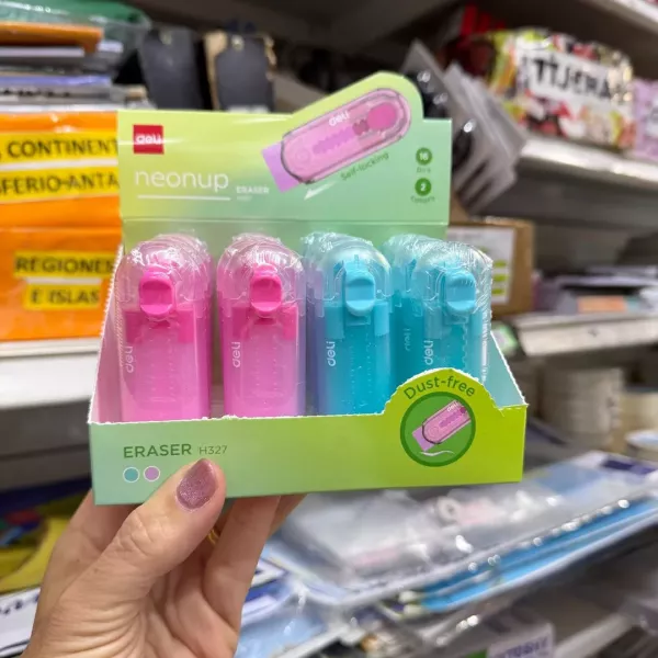 Goma de borrar Deli retráctil NEONUP