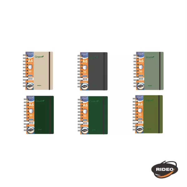 Libreta A6 Rideo Green x 90 hojas Rayado