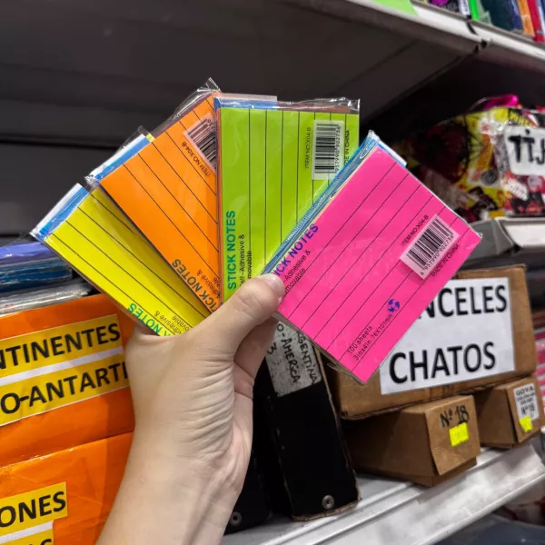 Notas adhesivas Rayadas Stick Notes Fluo