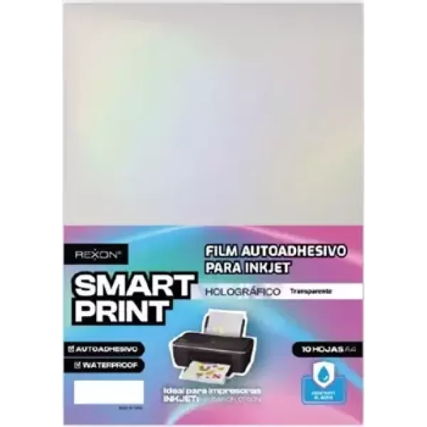 Papel Autoadhesivo Rexon A4 Holografico Transparente