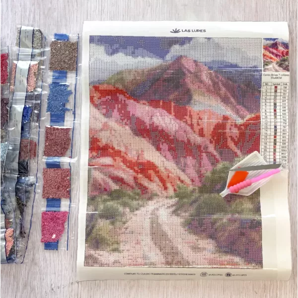 Kit Diamond Painting - Cerro de 7 Colores
