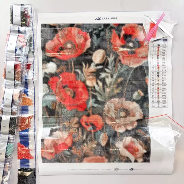 Kit Diamond Painting - Amapolas