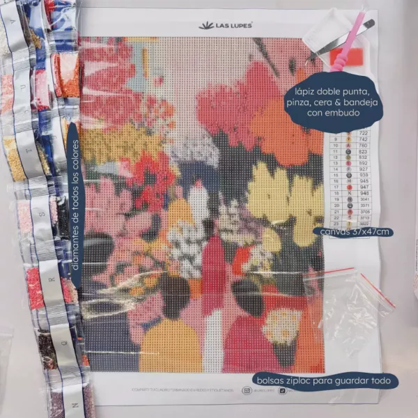 Kit Diamond Painting - Mercado de Flores