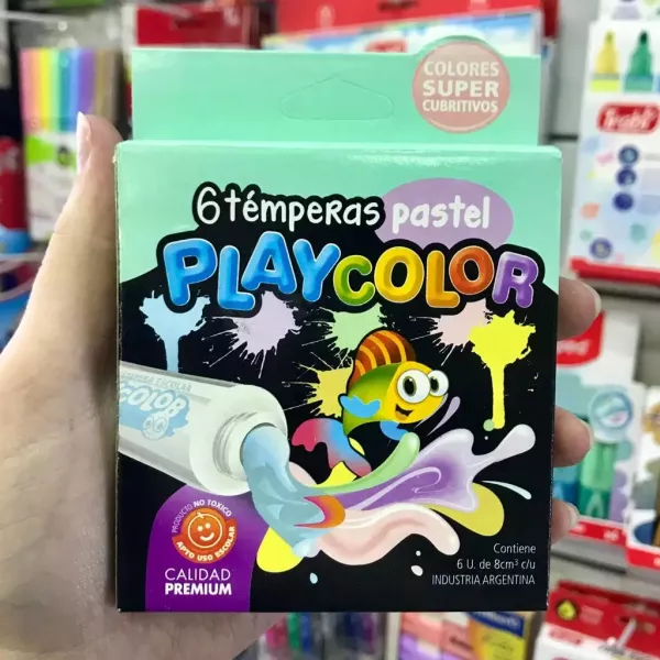 Temperas Playcolor Pastel x6