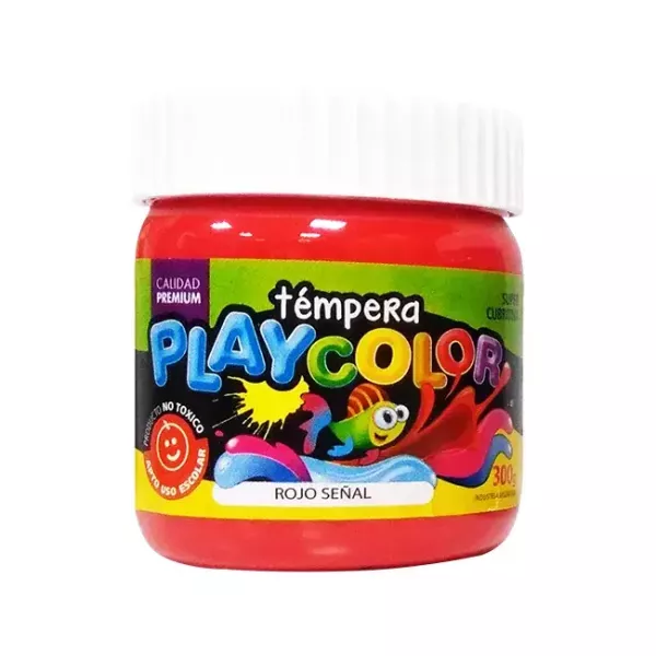 Tempera Playcolor Pote 250g Rojo