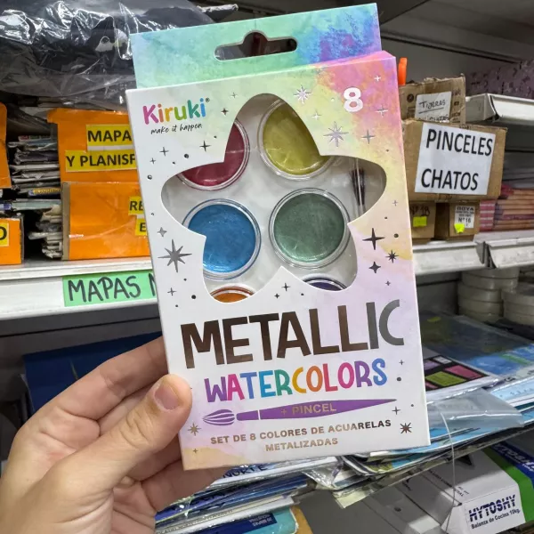 Acuarelas Kiruki metalizadas