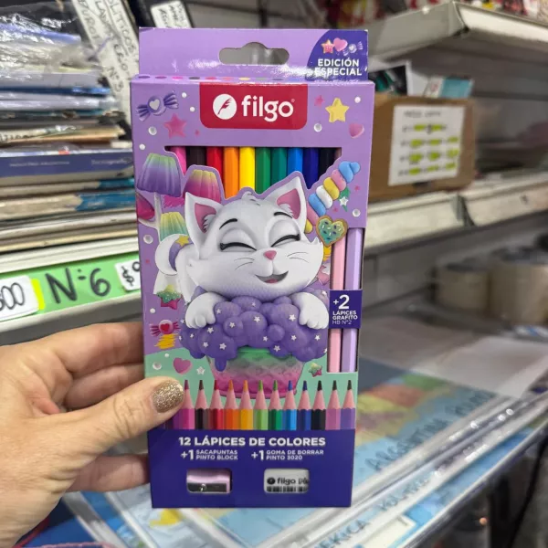 Lápices de colores Filgo Pinto Edición especial Gatito Color x12