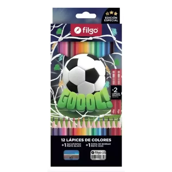 Lápices de colores Filgo Pinto Edición especial Futbol Color x12