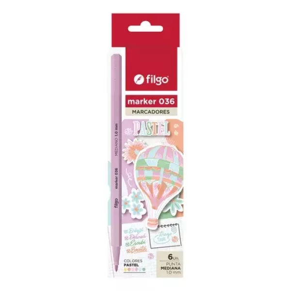 Marcadores Filgo 036 pastel x6
