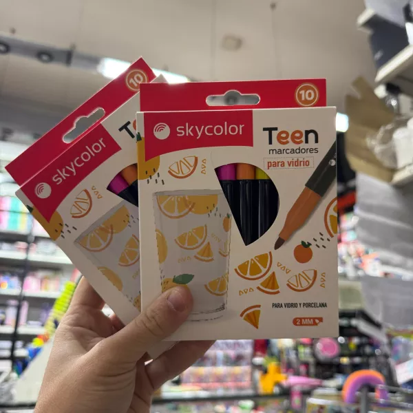 Marcadores Skycolor Teen para vidrio x10