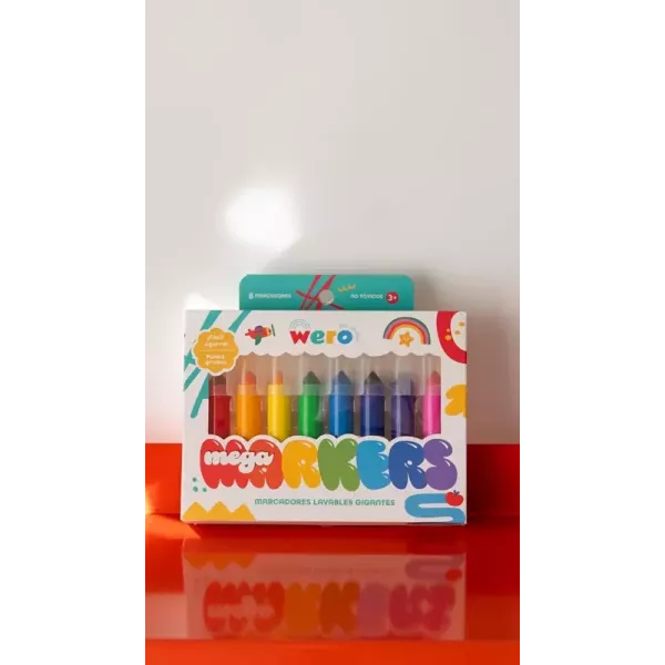 Marcadores lavables gigantes x8 Wero
