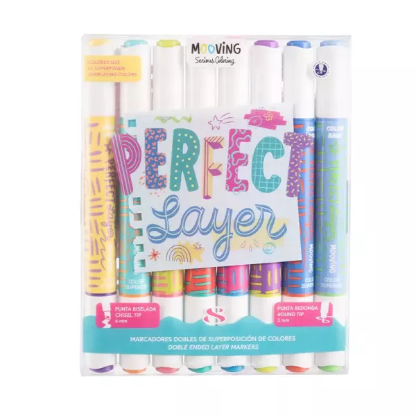 Marcadores Mooving Perfect Layer  Doble Punta
