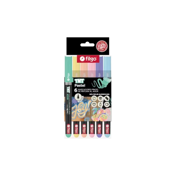 Marcadores Punta pincel Pastel  Filgo TNT