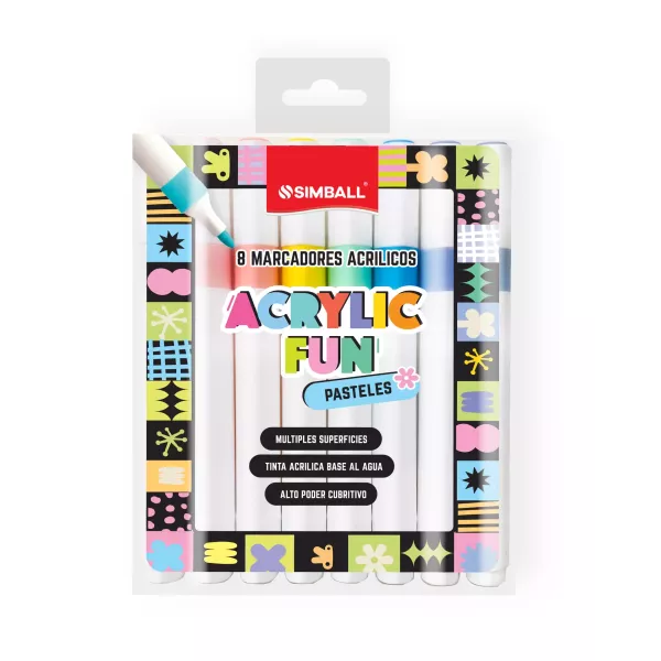 Marcadores acrílicos Simball Pastel x8