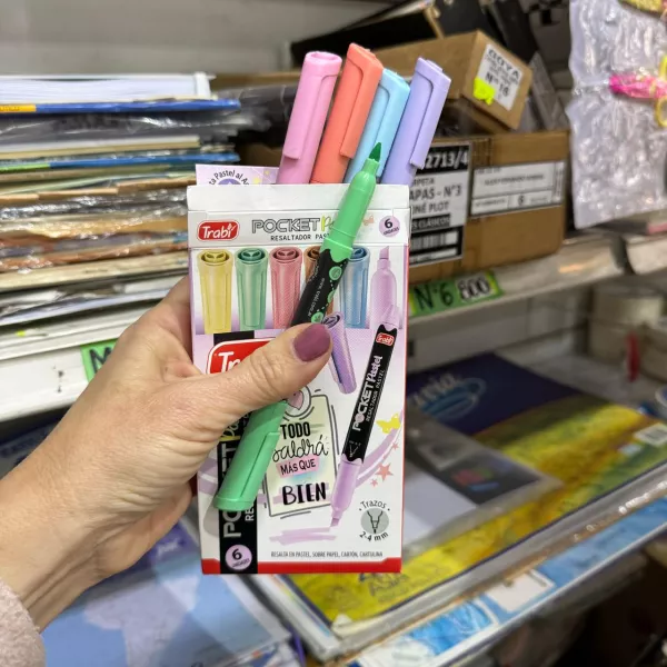 Resaltadores Trabi POCKET x6 Pastel 