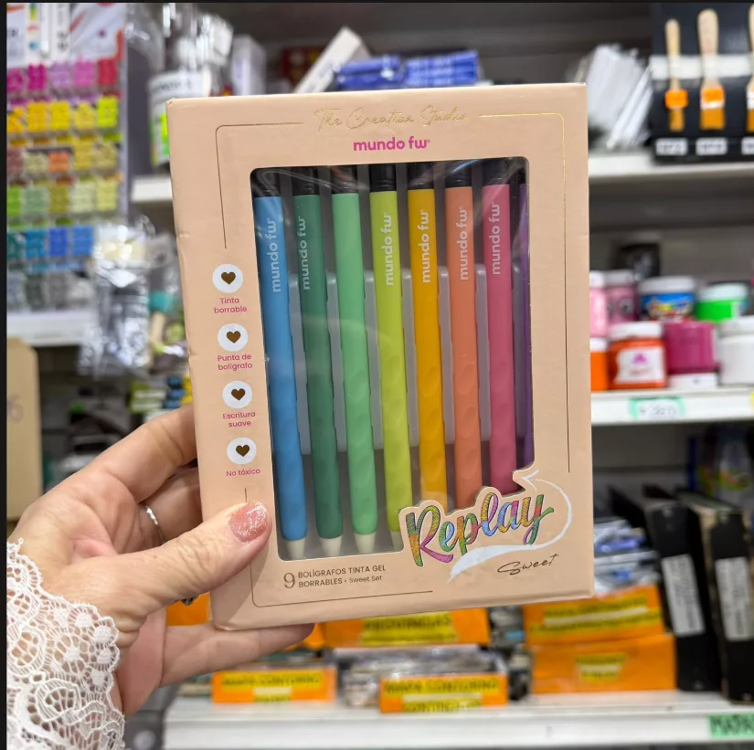 Boligrafos FW Gel Borrable - Replay Sweet x9