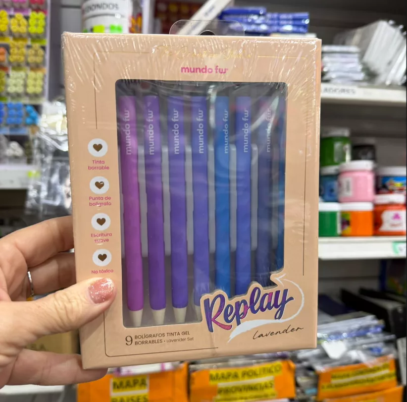 Boligrafos FW Gel Borrable - Replay Lavender Bliss x9